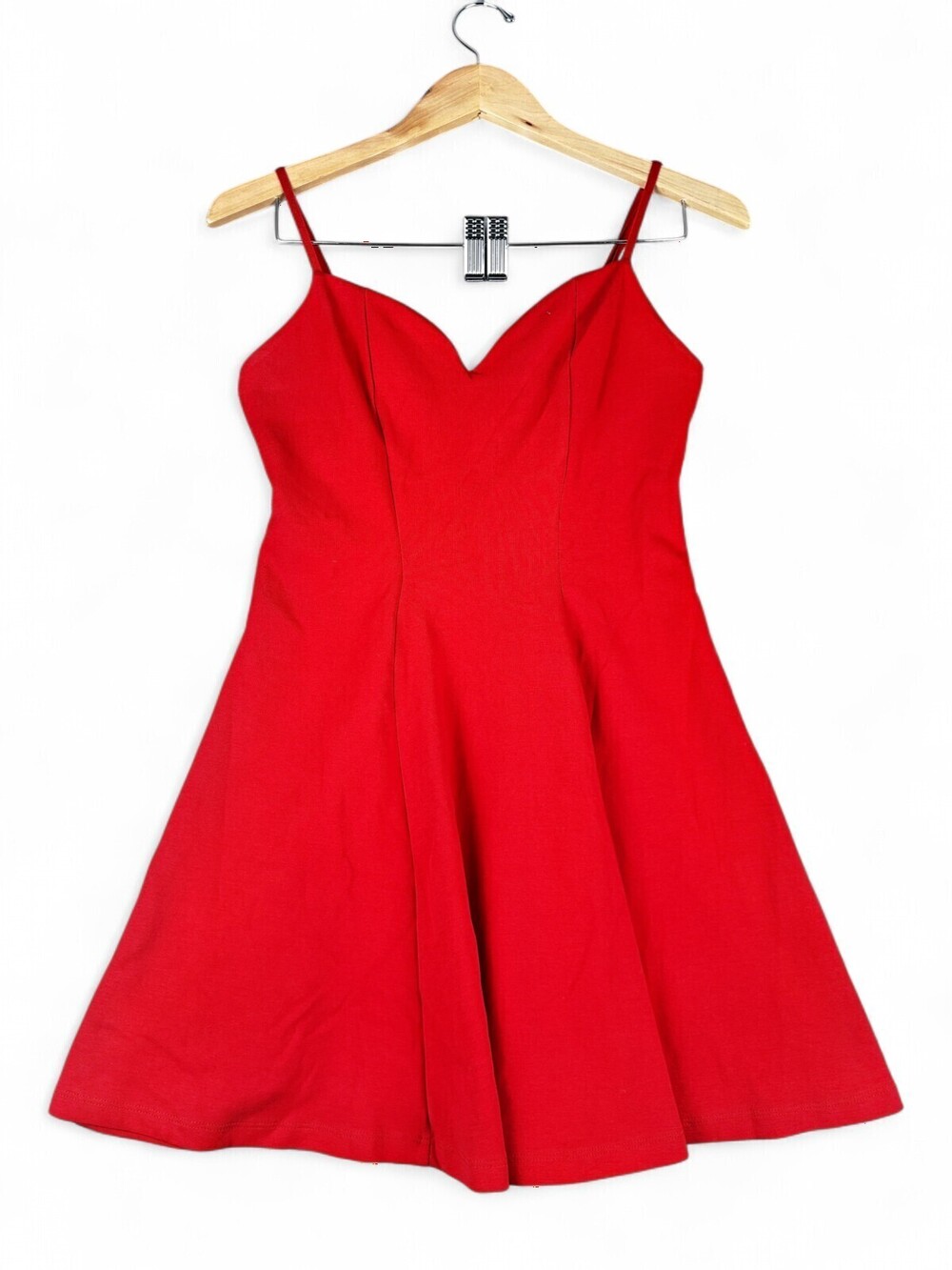 Zara Red Sweetheart Neck Fit & Flare Mini Dress L